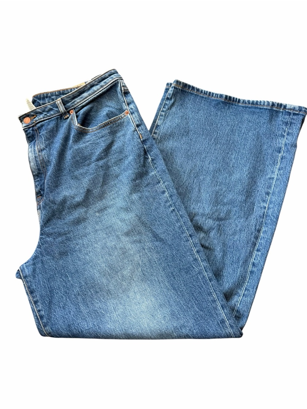 Victoria’s Secret Pink Wide Leg Jeans Women’s Size 18 High Rise Blue Denim - Picture 11 of 11